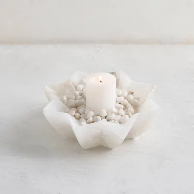 The Collective Tara Alabaster Bowl Medium In Natural