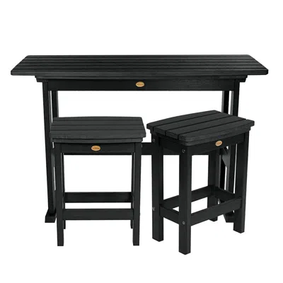 The Company Store 3-piece Counter Height Balcony Set In Black