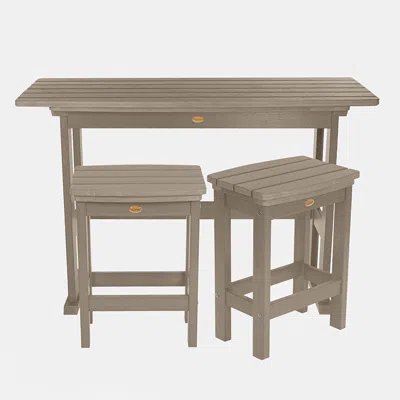 The Company Store 3-piece Counter Height Balcony Set In Brown