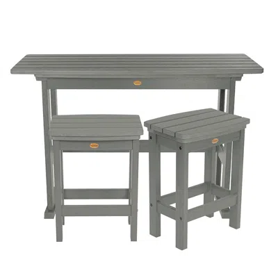 The Company Store 3-piece Counter Height Balcony Set In Gray