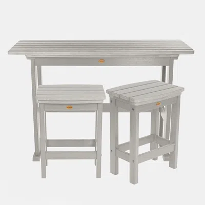 The Company Store 3-piece Counter Height Balcony Set In Light Gray