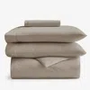The Company Store 4-piece Classic Cool Cotton Percale Solid Bedding Bundle In Beige