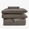 The Company Store 4-piece Classic Cool Cotton Percale Solid Bedding Bundle In Brown