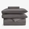The Company Store 4-piece Classic Cool Cotton Percale Solid Bedding Bundle In Gray
