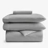The Company Store 4-piece Classic Cool Cotton Percale Solid Bedding Bundle In Gray Smoke