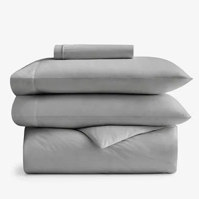 The Company Store 4-piece Classic Cool Cotton Percale Solid Bedding Bundle In Gray Smoke