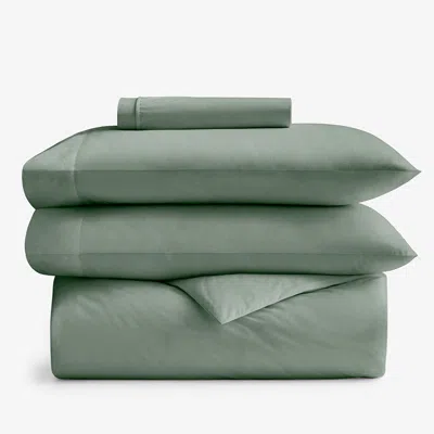 The Company Store 4-piece Classic Cool Cotton Percale Solid Bedding Bundle In Green