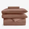The Company Store 4-piece Classic Cool Cotton Percale Solid Bedding Bundle In Orange/coral