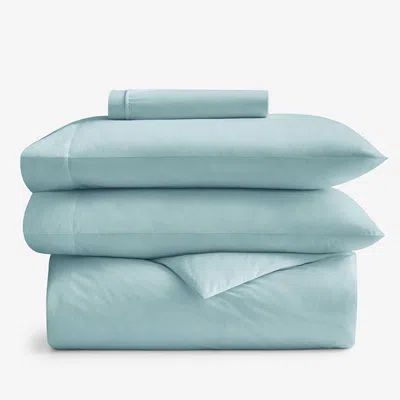 The Company Store 4-piece Classic Cool Cotton Percale Solid Bedding Bundle In Pale Blue