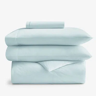 The Company Store 4-piece Classic Cool Cotton Percale Solid Bedding Bundle In Pale Blue
