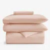 The Company Store 4-piece Classic Cool Cotton Percale Solid Bedding Bundle In Pink