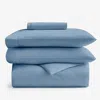 The Company Store 4-piece Classic Cool Cotton Percale Solid Bedding Bundle In Porcelain Blue