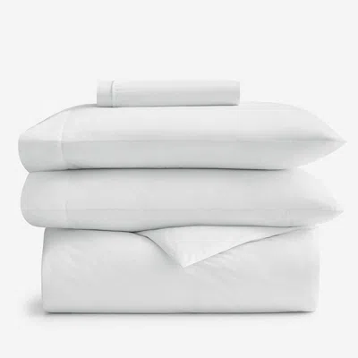 The Company Store 4-piece Classic Cool Cotton Percale Solid Bedding Bundle In White