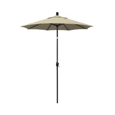 The Company Store 6' Round Outdoor Patio Umbrella, Aluminum With Push Button Tilt In Antique Beige