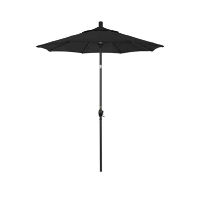 The Company Store 6' Round Outdoor Patio Umbrella, Aluminum With Push Button Tilt In Black