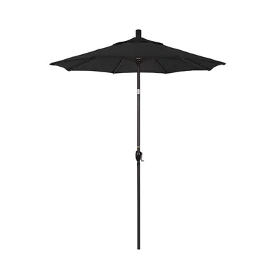 The Company Store 6' Round Outdoor Patio Umbrella, Aluminum With Push Button Tilt In Black