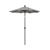 The Company Store 6' Round Outdoor Patio Umbrella, Aluminum With Push Button Tilt In Black/white