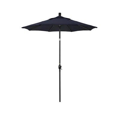 The Company Store 6' Round Outdoor Patio Umbrella, Aluminum With Push Button Tilt In Blue