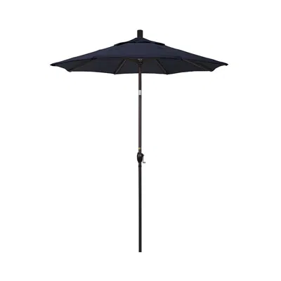 The Company Store 6' Round Outdoor Patio Umbrella, Aluminum With Push Button Tilt In Blue