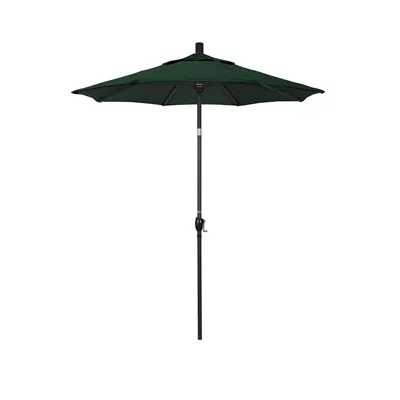 The Company Store 6' Round Outdoor Patio Umbrella, Aluminum With Push Button Tilt In Forest Green