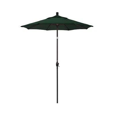 The Company Store 6' Round Outdoor Patio Umbrella, Aluminum With Push Button Tilt In Forest Green
