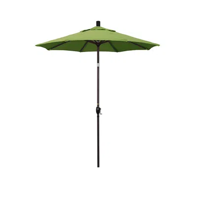 The Company Store 6' Round Outdoor Patio Umbrella, Aluminum With Push Button Tilt In Green