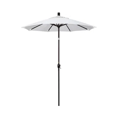 The Company Store 6' Round Outdoor Patio Umbrella, Aluminum With Push Button Tilt In Ivory