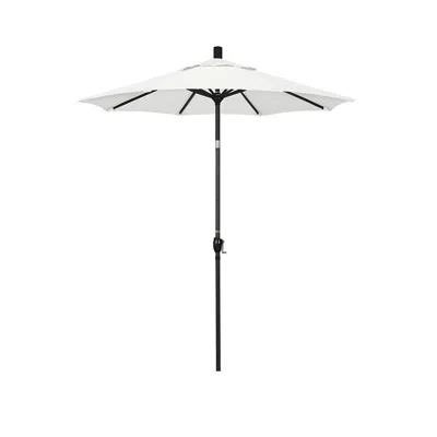 The Company Store 6' Round Outdoor Patio Umbrella, Aluminum With Push Button Tilt In Ivory