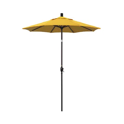 The Company Store 6' Round Outdoor Patio Umbrella, Aluminum With Push Button Tilt In Yellow