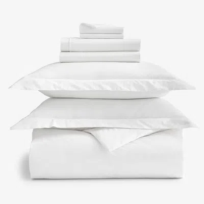 The Company Store 7-piece Classic Cool Cotton Percale Solid Duvet Cover, Shams And Sheeting Bundle