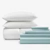The Company Store 8-piece Percale & Loftaire™ Down Alternative Bedding Bundle In Pale Blue