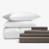 The Company Store 8-piece Percale & Loftaire™ Down Alternative Bedding Bundle In Brown