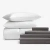 The Company Store 8-piece Percale & Loftaire™ Down Alternative Bedding Bundle In Gray
