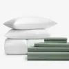 The Company Store 8-piece Percale & Loftaire™ Down Alternative Bedding Bundle In Green