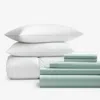 The Company Store 8-piece Percale & Loftaire™ Down Alternative Bedding Bundle In Green
