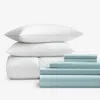 The Company Store 8-piece Percale & Loftaire™ Down Alternative Bedding Bundle In Pale Blue