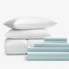 The Company Store 8-piece Percale & Loftaire™ Down Alternative Bedding Bundle In Pale Blue