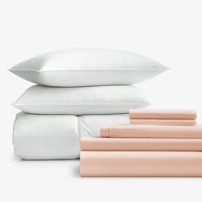 The Company Store 8-piece Percale & Loftaire™ Down Alternative Bedding Bundle In Pink