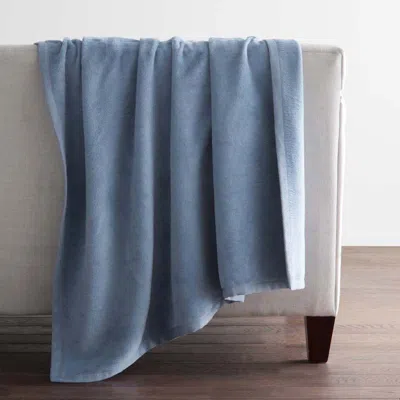 The Company Store Acrylic Fleece Throw Blanket In Blue