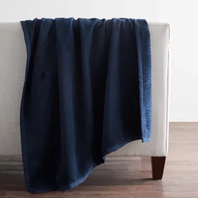 The Company Store Acrylic Fleece Throw Blanket In Blue