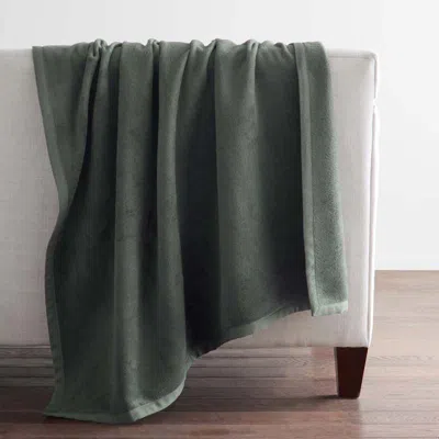 The Company Store Acrylic Fleece Throw Blanket In Green