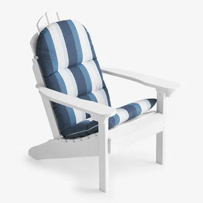 The Company Store Adirondack Chair Cushion In Blue/ivory