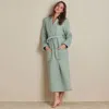 The Company Store Air Layer Robe In Green/teal/turquoise Blue