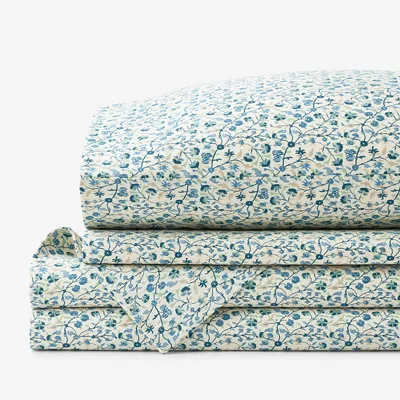 The Company Store Ajmer Premium Smooth Sateen Bed Sheet Set In Blue