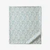 The Company Store Ajmer Premium Smooth Sateen Flat Bed Sheet In Blue/ivory/teal