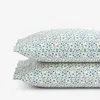 The Company Store Ajmer Premium Smooth Sateen Pillowcase Set In Blue/ivory/teal