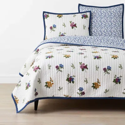 The Company Store Alden Floral Reversible Quilt In White