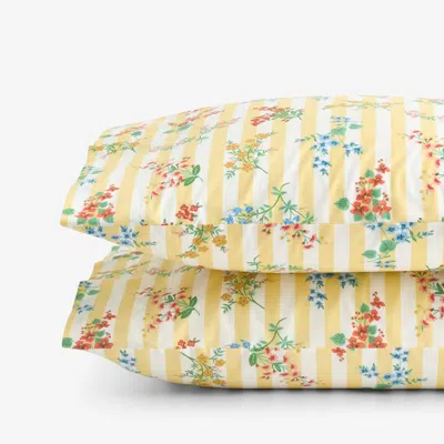 The Company Store Amelia Classic Cool Cotton Percale Pillowcase Set In Yellow