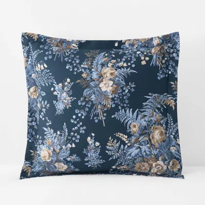 The Company Store Antara Reversible Premium Smooth Sateen Sham In Blue