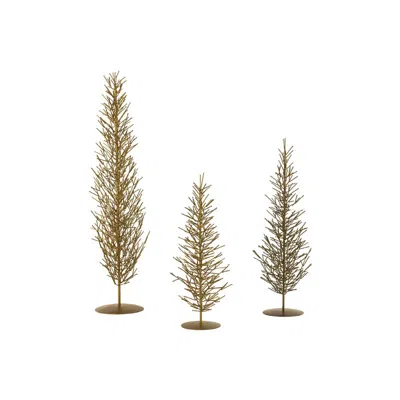 The Company Store Antique Brass Trees, Set Of 3 In Gold